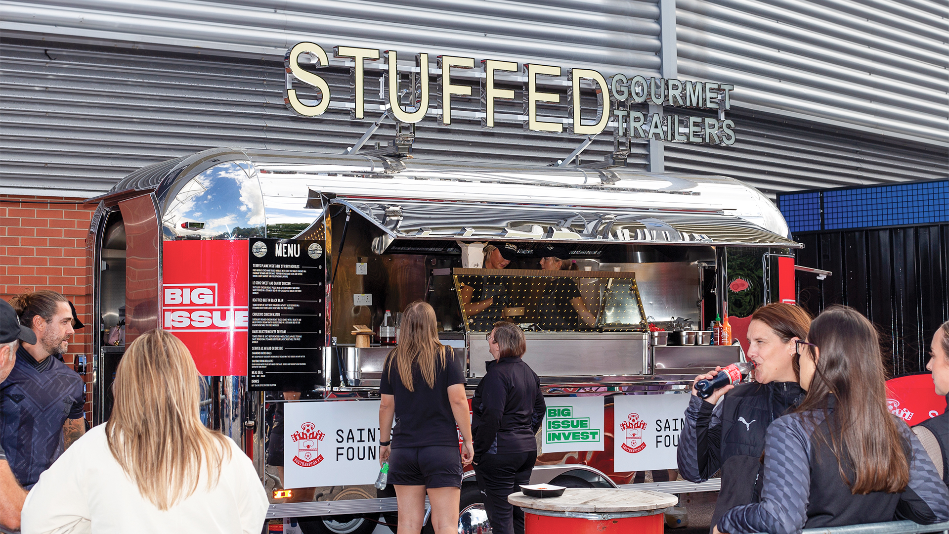 Stuffed Gourmet Trailers food van outside St Mary's Stadium in Southampton