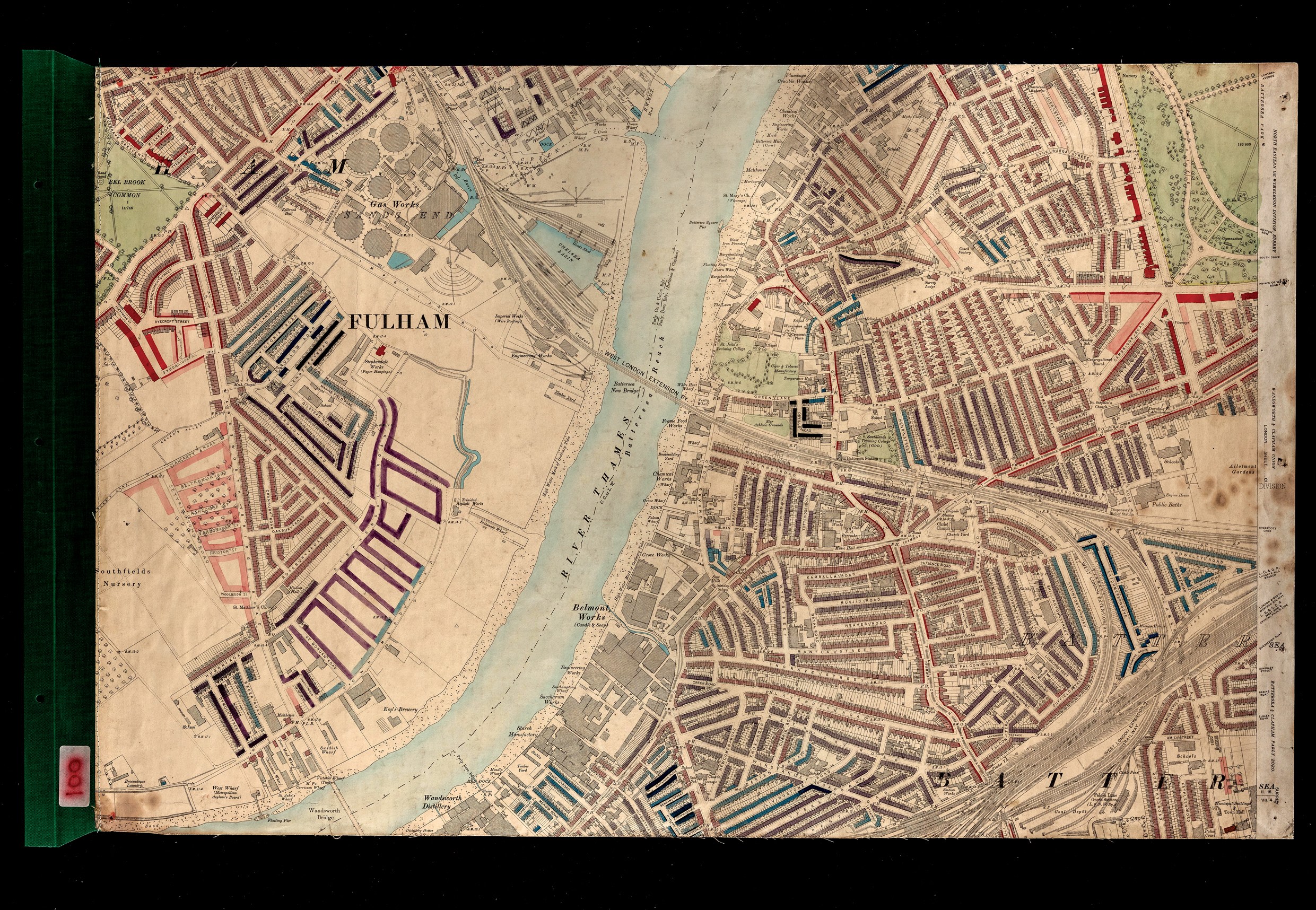 Charles Booth's map showing poverty around Fulham in London