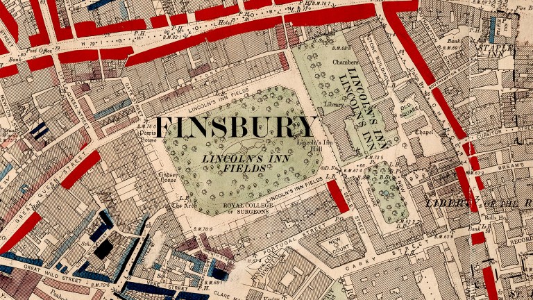 Charles Booth's 1889 colour-coded map of poverty in London