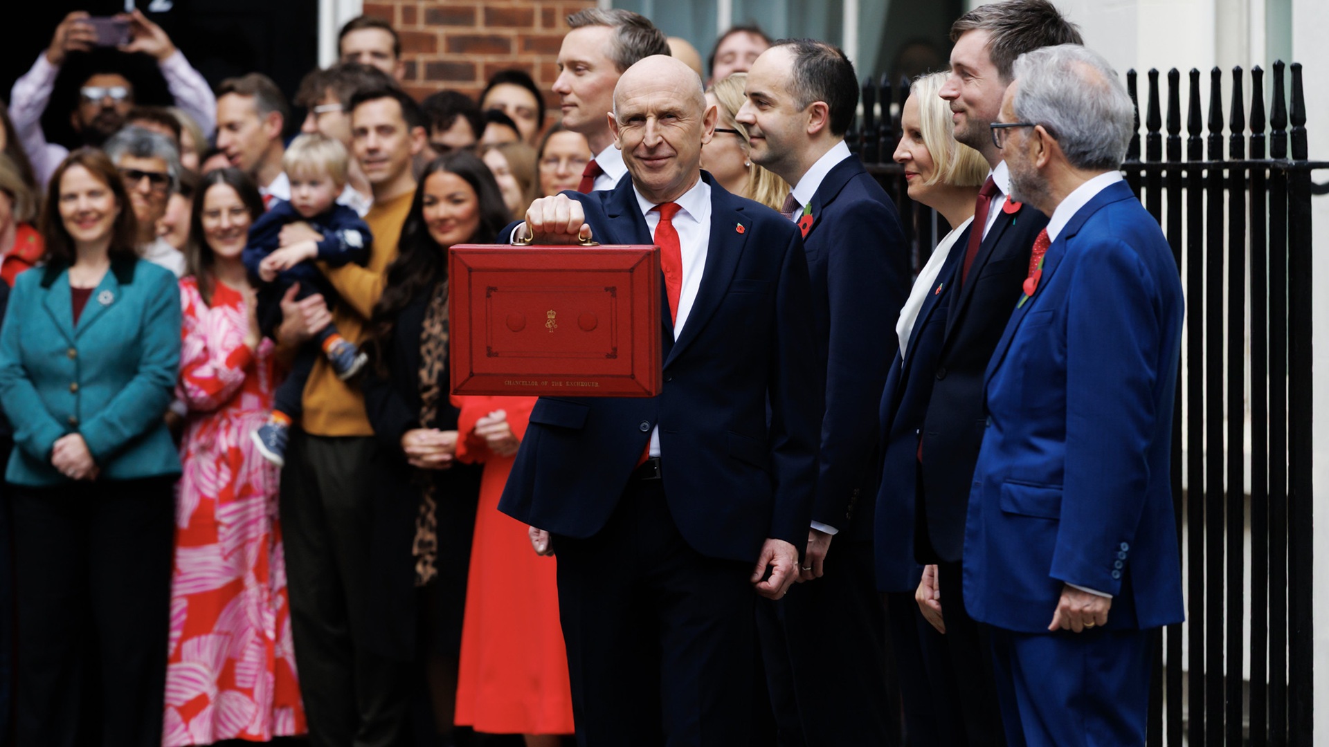 Chancellor of the Exchequer John Healey prepares to deliver the Budget at 11 Downing Street
