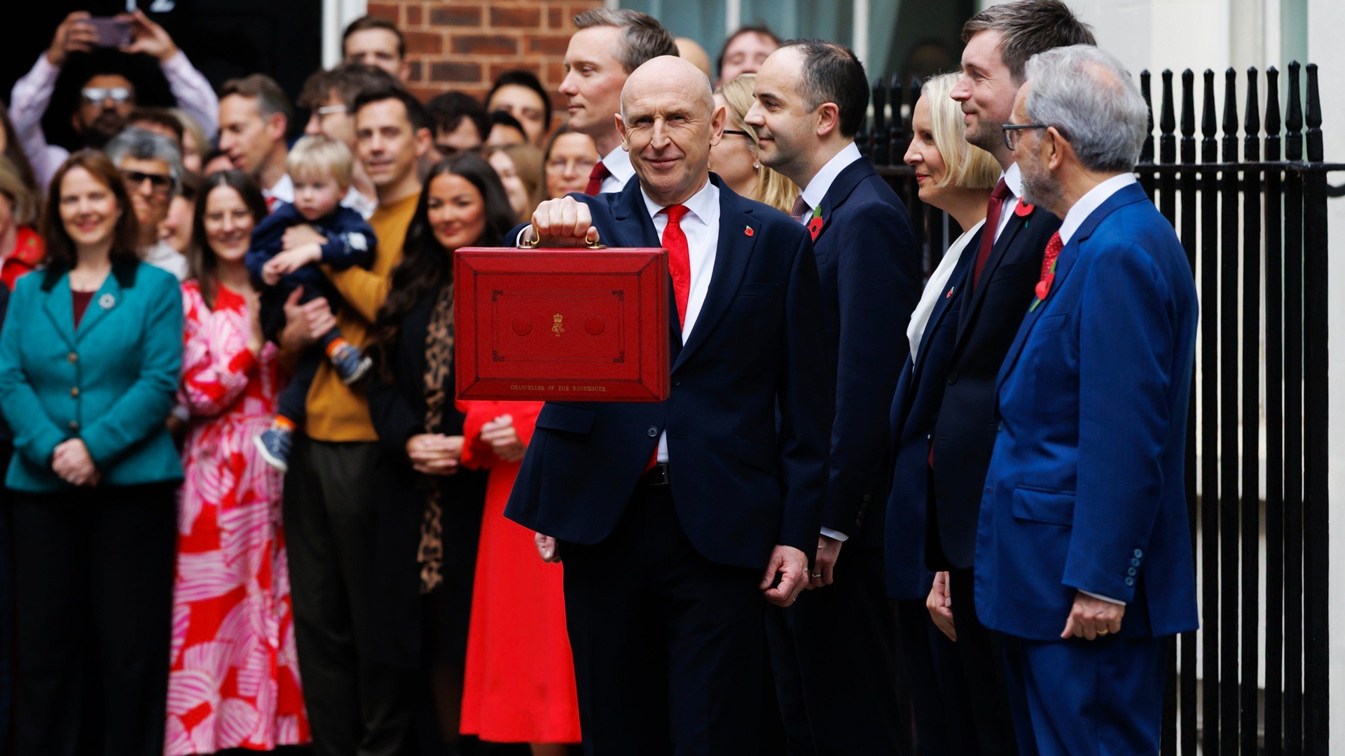 Chancellor of the Exchequer John Healey prepares to deliver the Budget at 11 Downing Street