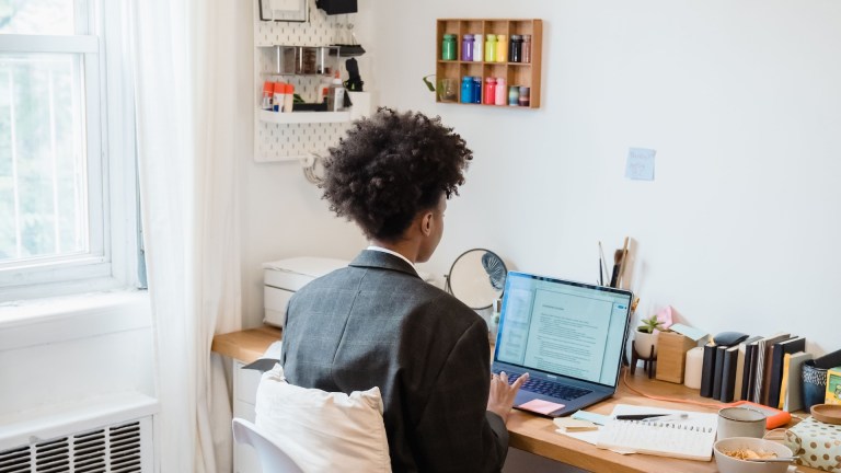 a person working at a desk